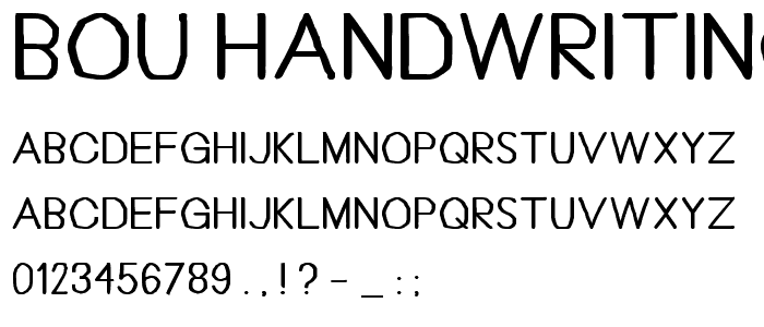 Bou Handwriting Titling font